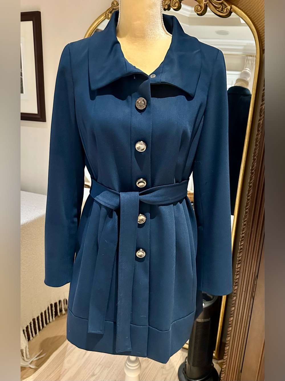 Etcetera Teal Coat with Silver Accents & Pant set